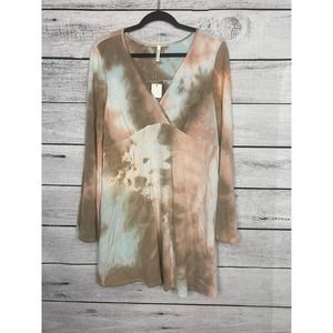 New Ladies Beeson River Tie-Dye Long-Sleeve Tunic Shirt - Medium